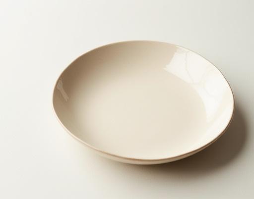 Handmade ceramic dinner plate and bowl set in neutral tones